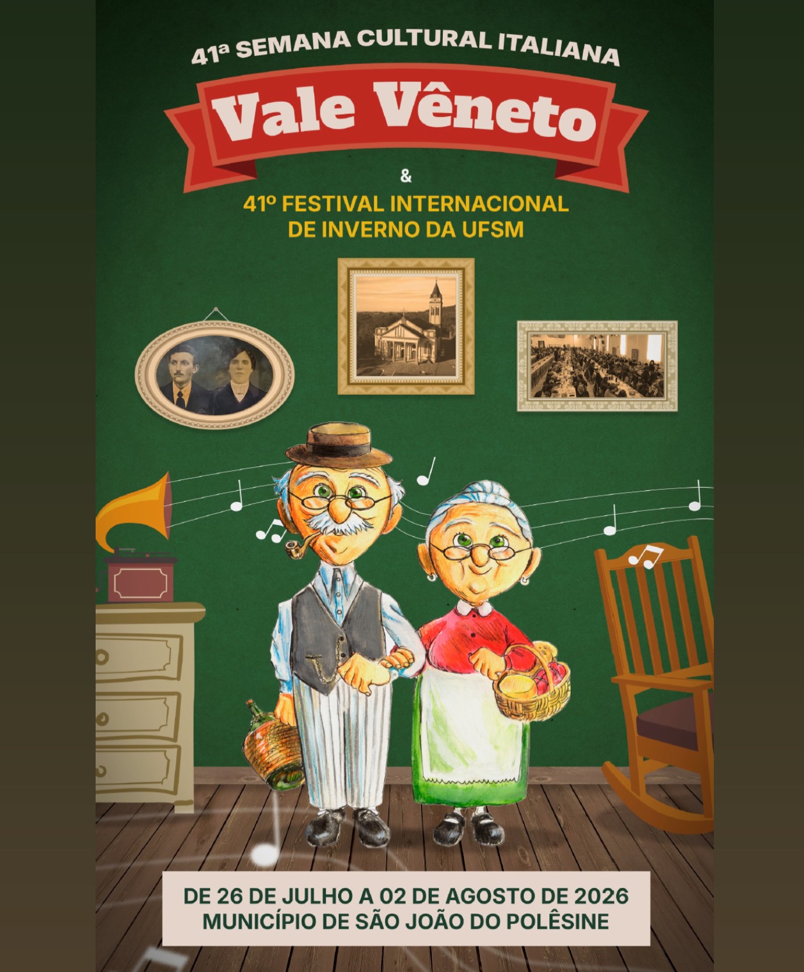 Cartaz da Semana Cultural Italiana de Vale Vêneto